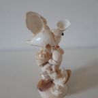 * 60's Schelpen Kunst Witte Duiven Beeldje thumbnail 5