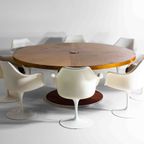 Grote Ronde Mid-Century Wortelhouten Eettafel 186Cm, 1960 thumbnail 12