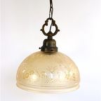 Vintage Hanglamp Messing / Glas thumbnail 2