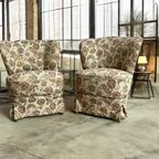 Set Van 2 Vintage Gebloemde Fauteuils / Cocktailstoelen thumbnail 4