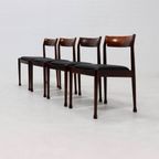Set Of 4 Solid Rosewood Dining Chairs Danish Design 1960S thumbnail 3