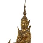 Grote Antieke Bronzen Boeddha 24 Karaat Goud 19De Eeuw Thailand thumbnail 12