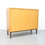 Vintage Deense Archiefkast Wandmeubel Blond Eiken thumbnail 11