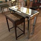 Mirrored Side Table Regency Mid Century Vintage thumbnail 2