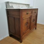 Vintage Antiek Dressoir Commode Ladekast Badkamerkastje Met Marmer Blad 101 thumbnail 11