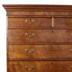 Antieke Mahonie Kast Tallboy Chest On Chest George Lll 19De Eeuw thumbnail 11