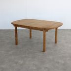 Brutalist Eettafel | Vintage Tafel | Eiken | Verlengbaar thumbnail 4