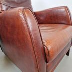 Set 2 Borzalino Fauteuil Kalfsleer Lounge Chair Italy '80 thumbnail 9