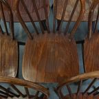Set Van 10 Houten Vintage Windsor Spijlen Stoelen Uit De Jaren ’70 In Engelse Stijl thumbnail 4
