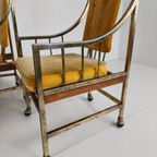 Unieke Set Eetkamer- En Loungestoelen In Mid-century Stijl – Verguld, Gemaakt Tussen 1940-1948 thumbnail 4