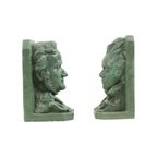 Boekensteunen Buste Wagner Beethoven Gips Gesigneerd thumbnail 11