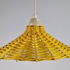 Vintage Riet Rotan Geel Hanglamp Scandinavisch ’60 Boho Lamp thumbnail 4