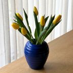 Vintage Cobalt Blue Ceramic Vase thumbnail 4