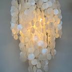 Xl Vintage Capiz Schelpen Lamp Hanglamp Opaline Schelp Vide Lamp thumbnail 11