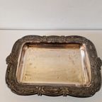 Antieke Serveerschaal Zilverkleurige Schaal Bord thumbnail 9