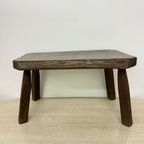 Brutalist Solid Oak Wooden Side Table , 1970S thumbnail 6