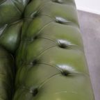 Comfortabele, Groene, Rundlederen Ruime 3 Zits Engelse Chesterfield Bank thumbnail 11