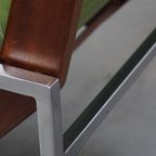 Tijdloze Groene Rundleren, Houten Vintage Jaren ’60 Design Fauteuil Model Lotus 1611 Van Rob Parry thumbnail 6