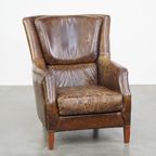 Statige En Comfortabele Generfde Rundleren Armchair Met Een Tijdloos Design En Een Mooie Kleur thumbnail 6