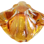 Vintage Murano Asbak Sculptuur Schaal Oranje Glas Glazen thumbnail 5