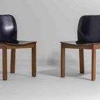 Mid-century Set Van 6 Lederen Eetkamerstoelen Door Arfa & Tobia Scarpa, 1970 thumbnail 19