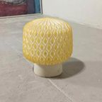 Vintage Glazen Plafondlamp, Wit En Geel thumbnail 10