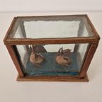 Antieke Vitrine Volkskunst Art Walnoot Bootje Vitrinekast thumbnail 5