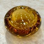 Murano Bullicante Glas Asbak In Okergeel thumbnail 3