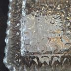Vintage Plafoniere, Plafond Lamp In Reliëf Glas, Vierkant thumbnail 4