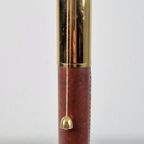 Vintage Metalarte Tafellamp George Hansen Leer Messing ‘60 thumbnail 4