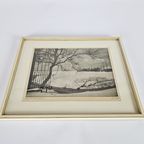 J.J. Hens - Broomverfdruk - Winterlandschap - Gesigneerd - 2E Helft 20E Eeuw thumbnail 3