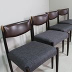 4x Vintage Eetkamerstoelen - Jaren '60, Bruin, Grijs thumbnail 3