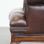 Klassieke En Charmante, Correct Afgewerkte Rundleren Engelse Chesterfield Armchair thumbnail 13