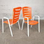 Duo Vintage Oranje Tuinstoelen thumbnail 5