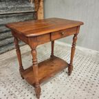 Antiek Brocante Tafeltje Sidetable Met Lade 70 X 73 Cm thumbnail 3