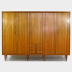Grote 5-deurs Vintage Design Kledingkast In Teak, Jaren 60 thumbnail 2