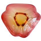 Mid-century Glazen Schaal Roze Geel Glas Tsjechoslowakije 1960 thumbnail 6