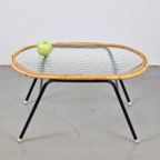 Vintage Rohé Noordwold Rotan Salontafel Glas Rattan 1960 thumbnail 5