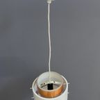 Metal, White And Brass Color Pendant Lamp By Veb 1960s thumbnail 8