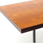 Uitschuifbare Vintage Eettafel Van Brabantia Met Metalen Frame En Teakhouten Blad thumbnail 8