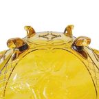 Vintage Glazen Fruitschaal Rüdesheim Amber Glas Walther & Sons thumbnail 7