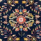 Handgeknoopt Floral Vloerkleed Vierkant 160X205Cm Wol Katoen Donkerblauw Perzisch Tapijt thumbnail 6