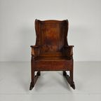 Antieke Lamsstoel / Schommelstoel – Ca. 1800, Eiken thumbnail 5