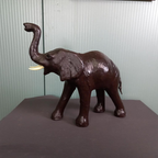 Beeld Van Zeer Grote Decoratieve Leren Olifant thumbnail 4