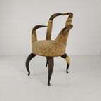 Zeldzame, Zeer Decoratieve 19E-Eeuwse Stierenhoornfauteuil (1870) thumbnail 2