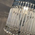 Set Van 2 Kristallen Tafellampen Opaline Vintage Chrome Frame thumbnail 3
