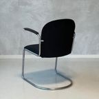Gispen 413 Eetkamerstoel Vintage Eettafelstoel Zwart Ribstof thumbnail 5