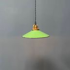 Groen Emaille Hanglamp Met Messing Armatuur thumbnail 5