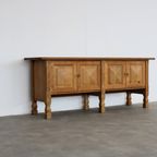 Brutalist Dressoir | Sideboard | Eiken | Jaren 60 | Deens thumbnail 8