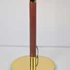 Vintage Metalarte Tafellamp George Hansen Leer Messing ‘60 thumbnail 6